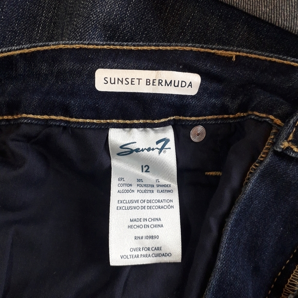 Seven 7 | Bermuda cuffed blue jean shorts - Picture 9 of 14